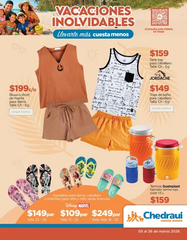 Chedraui Ofertas CD Vacaciones: 5 al 26 marzo 2026