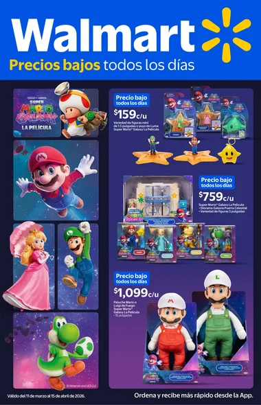 Folleto Walmart Ofertas Juguetes Mario Bros